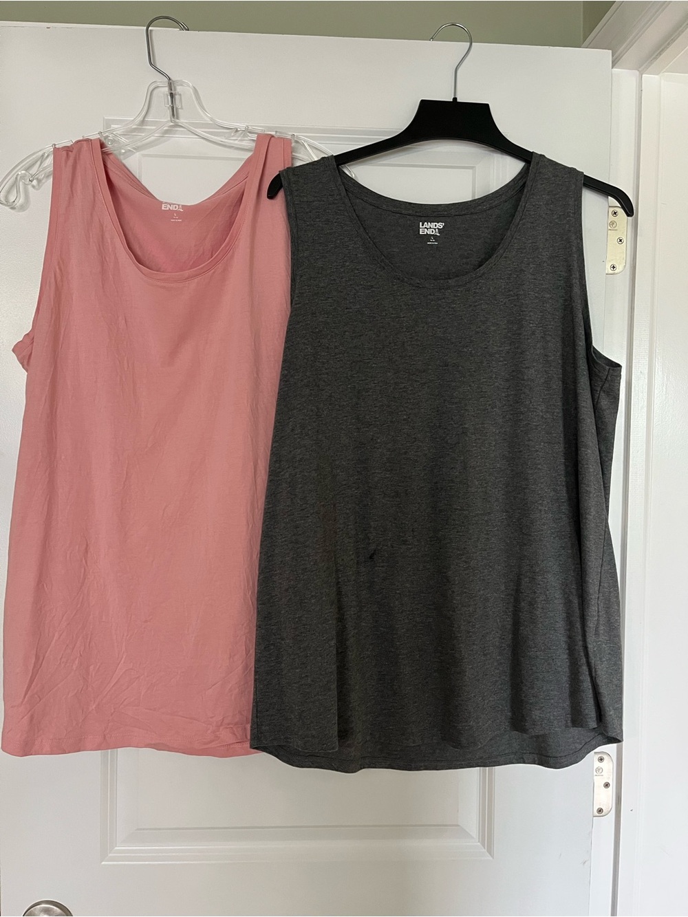 Lands' End Tank Tops in Charcoal Gray and Dusty Pink - Pack of 2